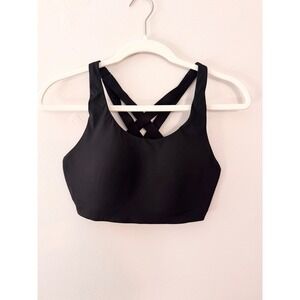 Lululemon All Powered Up Sports Bra Black Strappy Cross Back Luxtreme size 34C